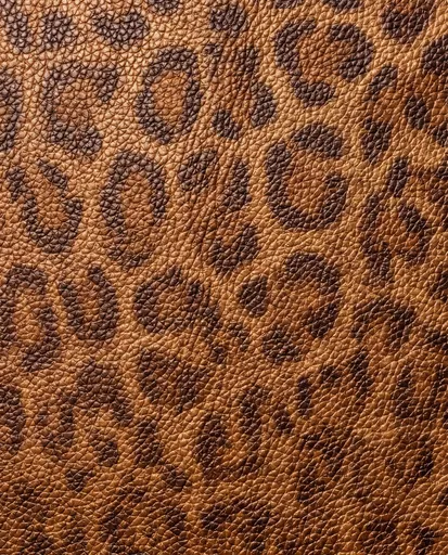 Leopard Print Pebbled Brown Leather Texture