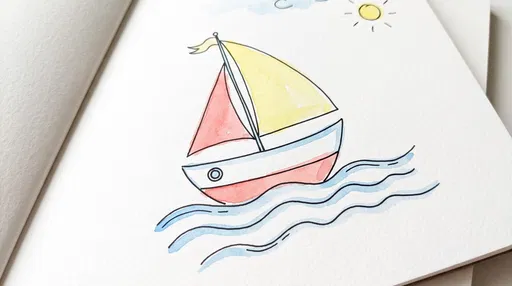 Simple Watercolor Sailboat Drawing in Sketchbook