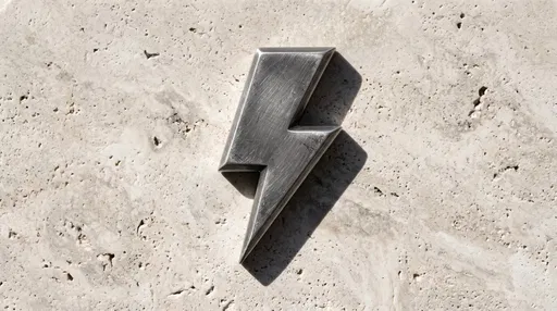 Pewter Lightning Bolt on Travertine Stone