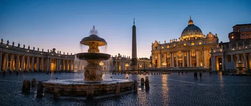 Saint Peter's Basilica At Blue Hour
