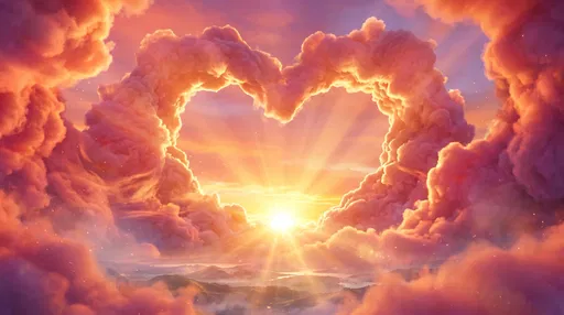 Heart Shaped Clouds at Sunrise