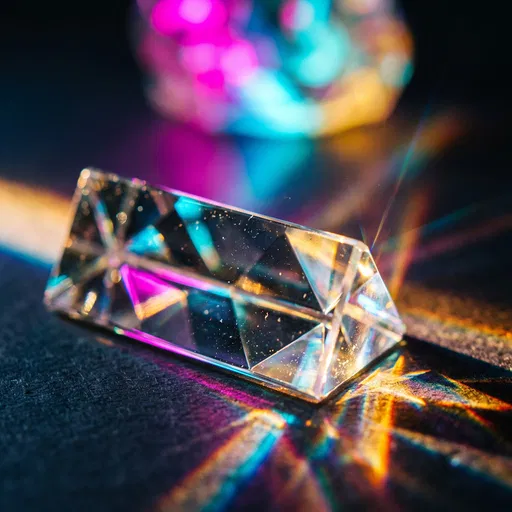 Glass Prism Refracting Colorful Neon Light