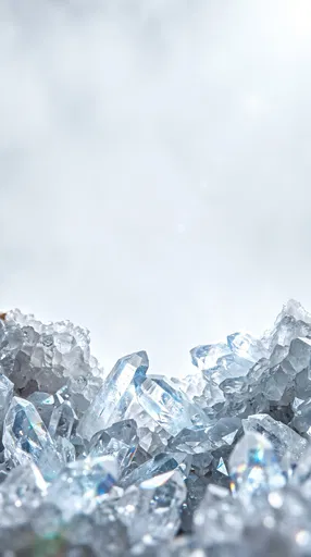 Icy Blue Quartz Crystal Cluster Background