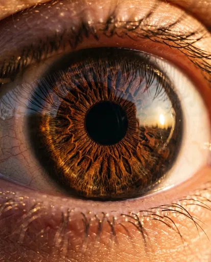 Macro Close-Up of Dark Brown Eye