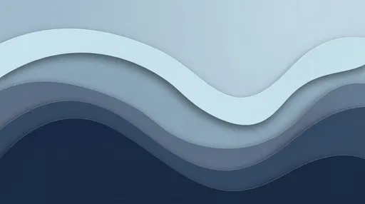 Layered Blue Paper Cut Waves Background