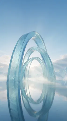 Translucent Blue Arches in Calm Lagoon