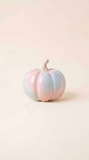 Pastel Pink and Blue Porcelain Pumpkin