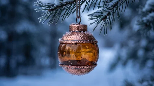 Copper and Amber Glass Christmas Bauble