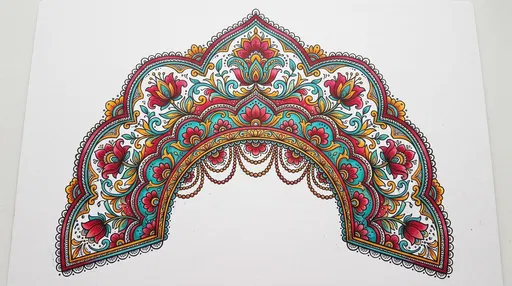 Ornate Folk Art Kokoshnik Crown Illustration