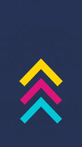 Three Ascending Colorful Chevron Arrows