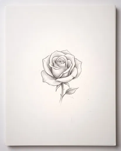 Simple Pencil Sketch of Centered Rose
