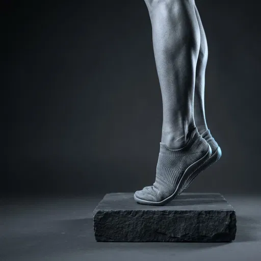 Athlete Standing on Tiptoes in Knit Shoes