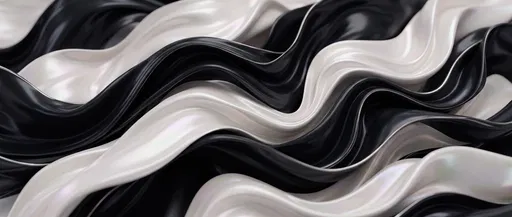 Black and Pearl White Abstract Waves
