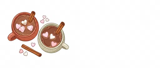 Two Hot Cocoa Mugs With Heart Marshmallows