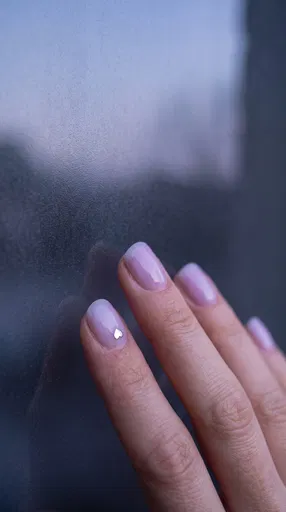 Pastel Lavender Nails on Frosted Glass