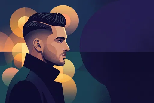 Man Profile Illustration With Fade Haircut