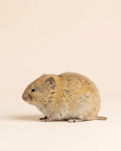 Tundra Vole Studio Profile Portrait