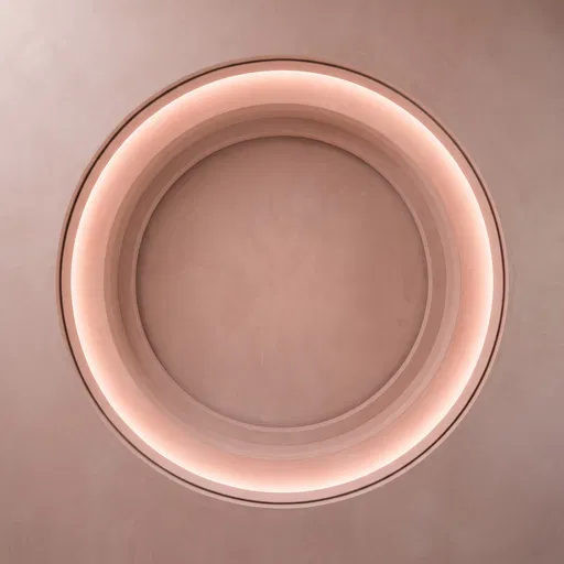 Glowing Pink Circular Recessed Ceiling Cove