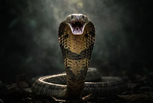 King Cobra in Defensive Strike Posture