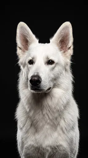 White Shepherd Dog Studio Portrait