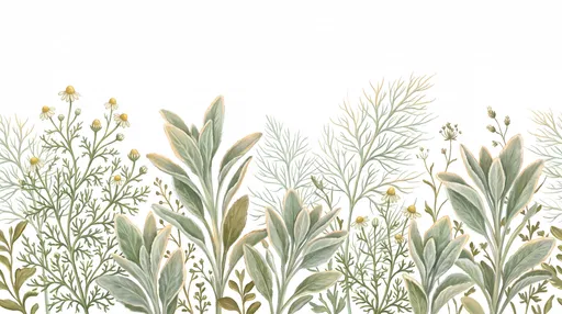 Pastel Meadow Foliage Border Illustration
