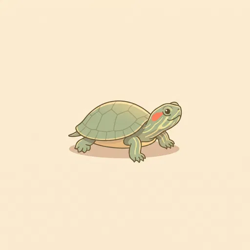 Cute Red-Eared Slider Turtle Illustration