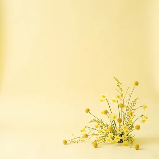 Minimalist Yellow Daffodil and Craspedia Arrangement