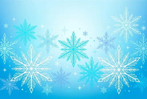 Blue and White Snowflake Winter Background