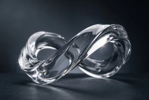 Clear Crystal Twisted Infinity Loop Sculpture