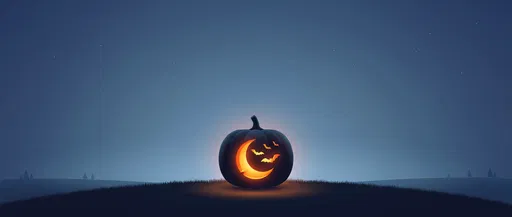 Glowing Moon and Bats Jack-o'-Lantern