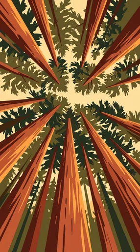 Low Angle Pine Forest Illustration