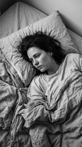 Sad Woman Crying in Bed