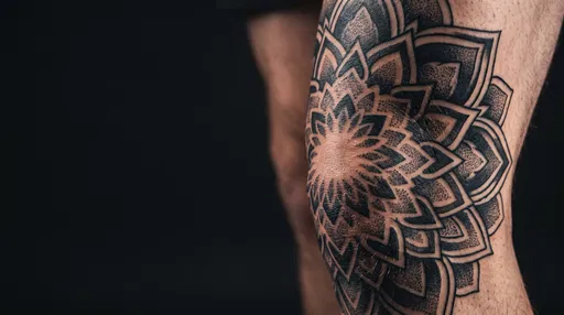 Close-Up of Mandala Knee Tattoo