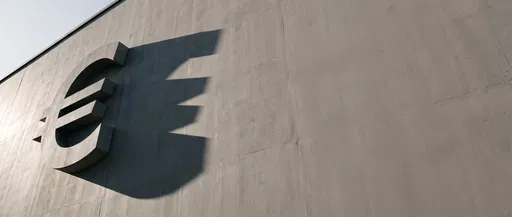 Architectural Euro Symbol on Concrete Wall