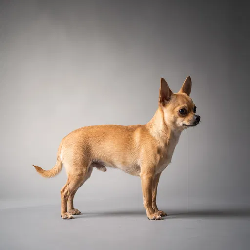 Tan Chihuahua Standing in Studio Profile