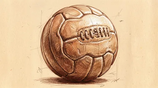 Vintage Leather Soccer Ball Pencil Sketch