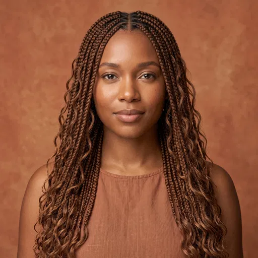 Portrait of Woman with Chestnut Boho Braids