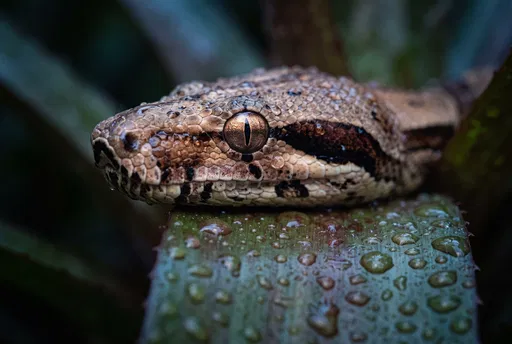 Macro Close-Up of Boa Constrictor Head
