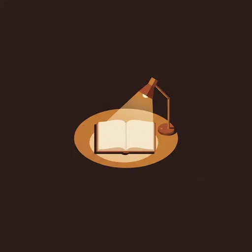 Minimalist Open Notebook Under Warm Desk Lamp