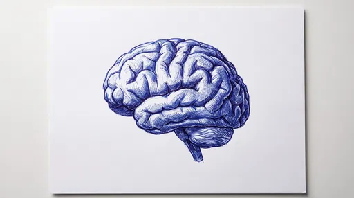 Blue Ballpoint Pen Human Brain Drawing