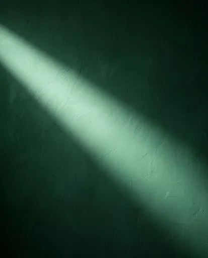 Mint Light Beam on Emerald Wall