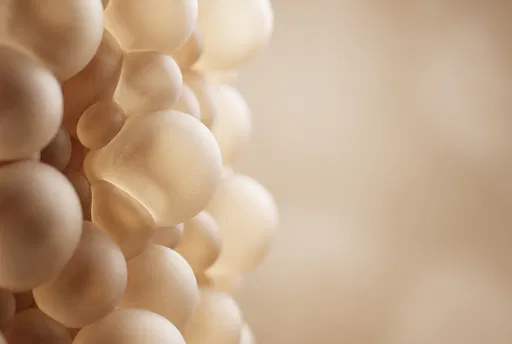 Frosted Beige Gel Bubbles Macro Render