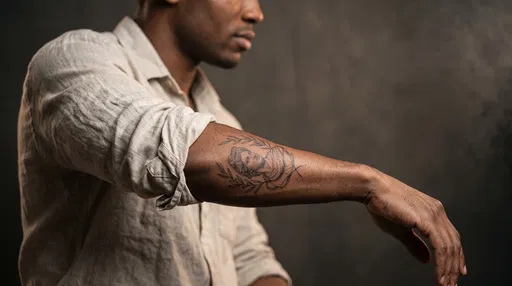 Classical Bust Forearm Tattoo on Man