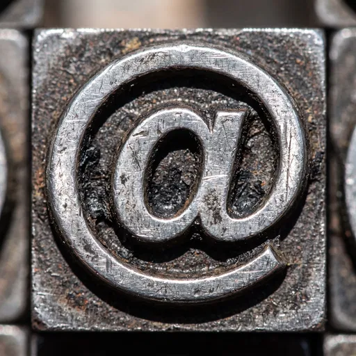 Macro Vintage Metal Letterpress At Symbol