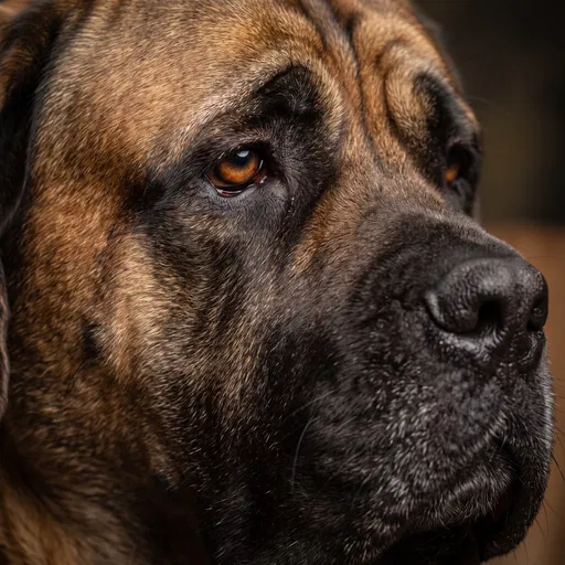 Close-Up Portrait of an English Mastiff