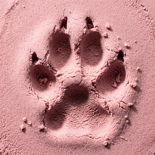 Dog Paw Print in Pink Sand