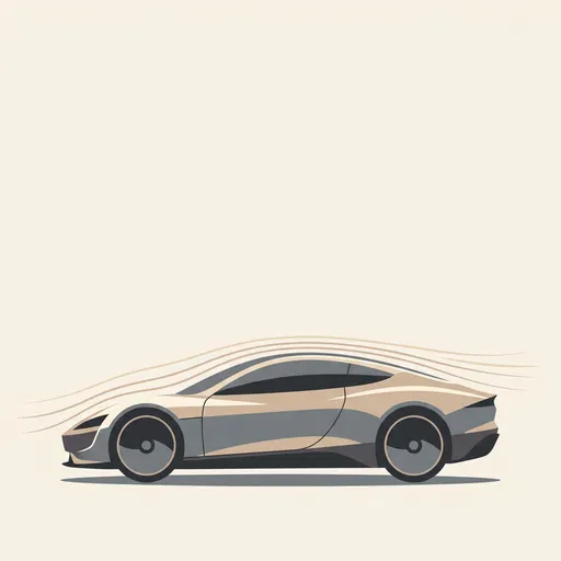 Minimalist Aerodynamic Concept Car Illustration