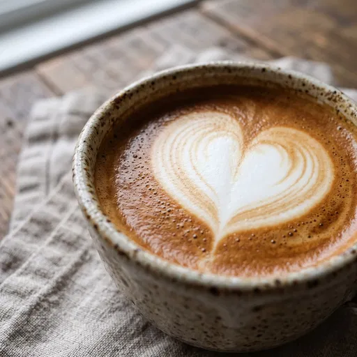 Heart Latte Art in Ceramic Mug