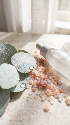 Eucalyptus Leaves, Pink Salt and Dropper