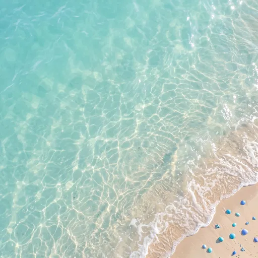 Top-Down Turquoise Ocean Waves and Sand